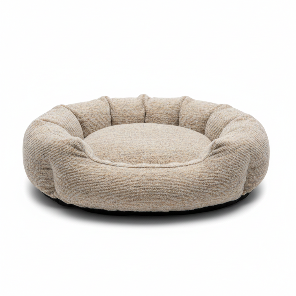 Blød donut hundeseng i fleece